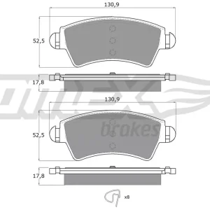 Kup online Zestaw klocków hamulcowych, hamulce tarczowe TOMEX BRAKES TX 13-44