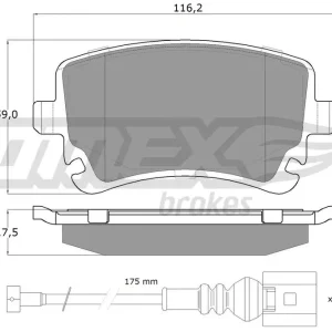 Cena promocyjna Zestaw klocków hamulcowych, hamulce tarczowe TOMEX BRAKES TX 13-96