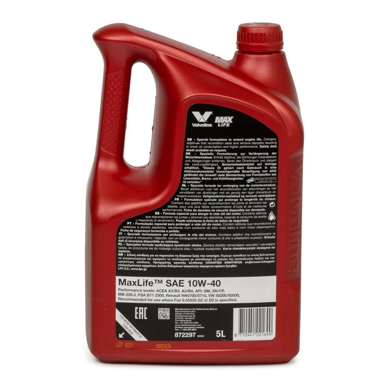 Cena promocyjna Olej Valvoline Maxlife 10w40 Benzyna A3/B4 5L VALVOLINE 10W40 MAX 5 10W405